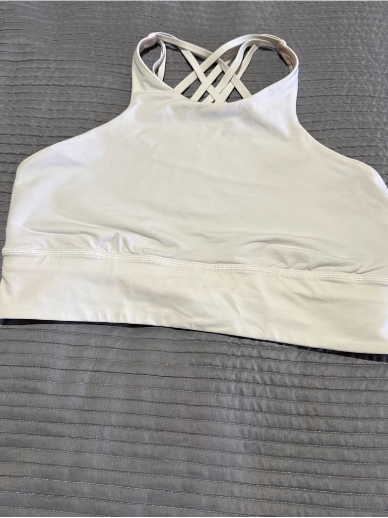 Lululemon Athletica White Crisscross Back Tank Top